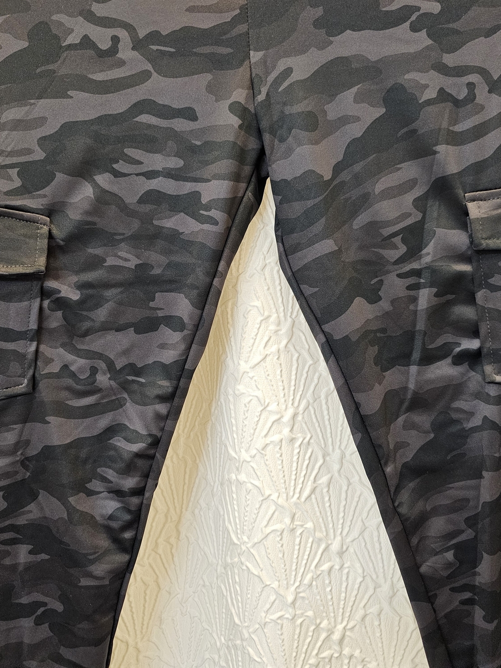 Woman's Black & Gray Camo Cargo Pants